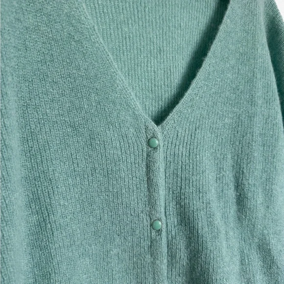 Sezane Barry Knit Cardigan - Green / Teal - Picture 6 of 8